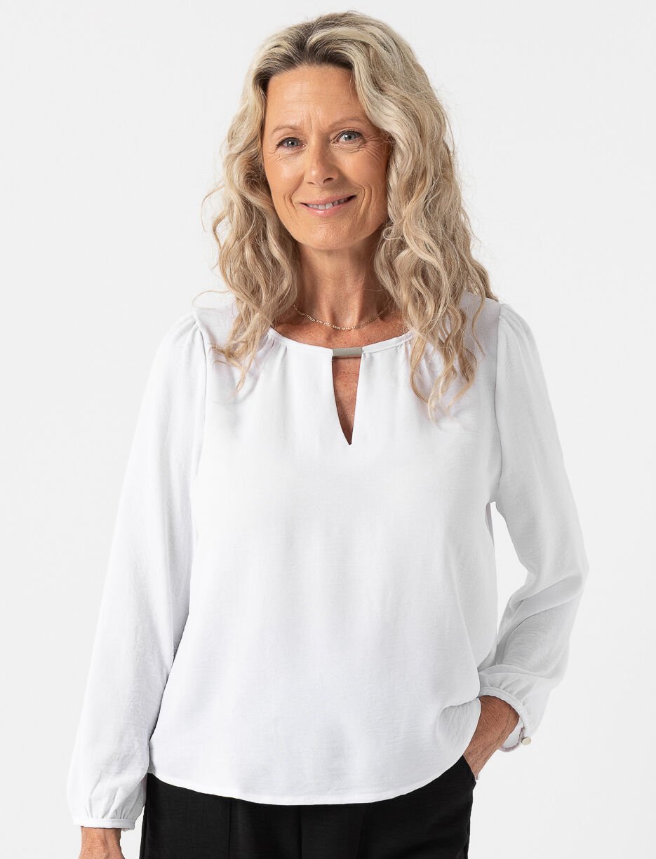 Blouse unie à manches longues