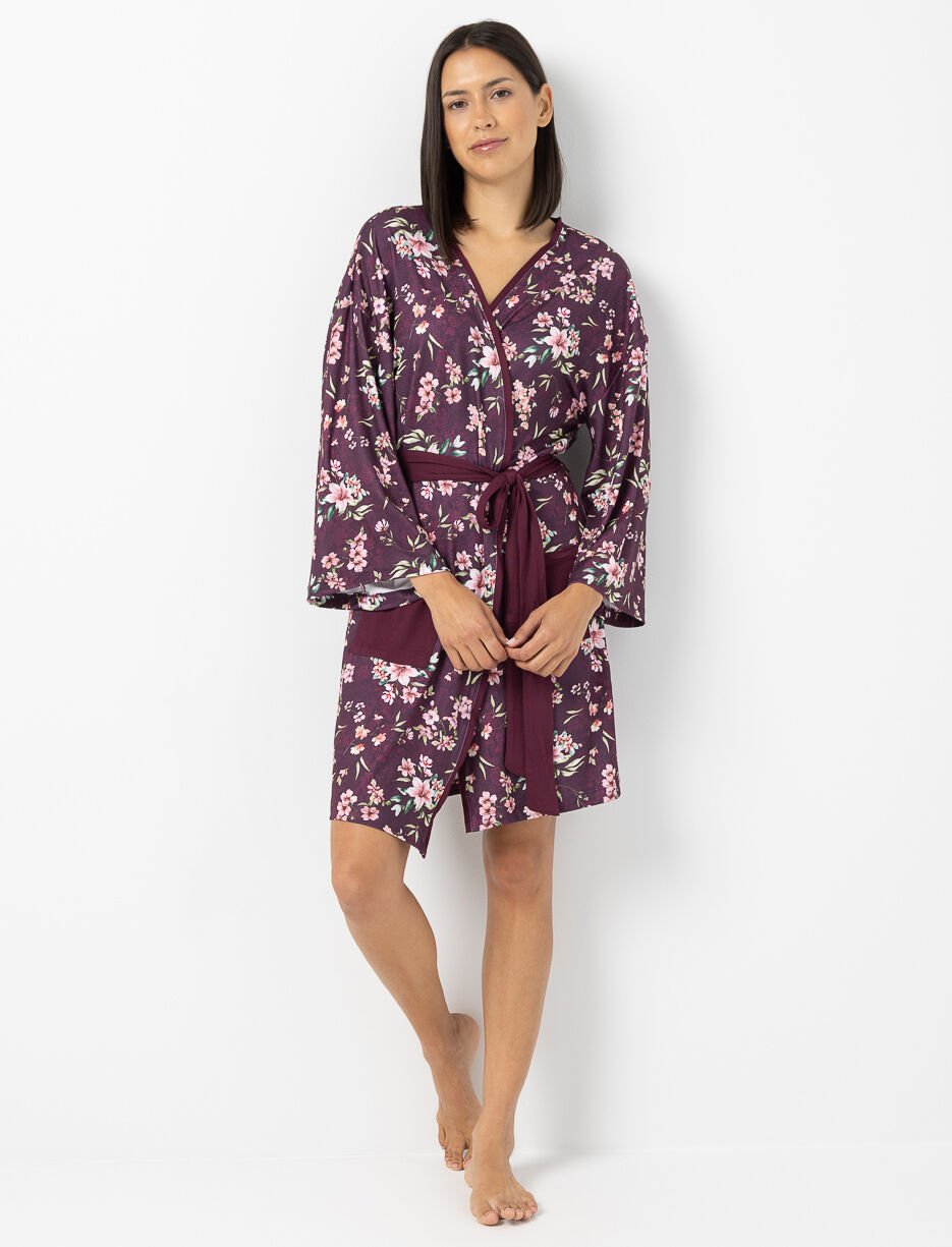 Robe de chambre légère à imprimé floral