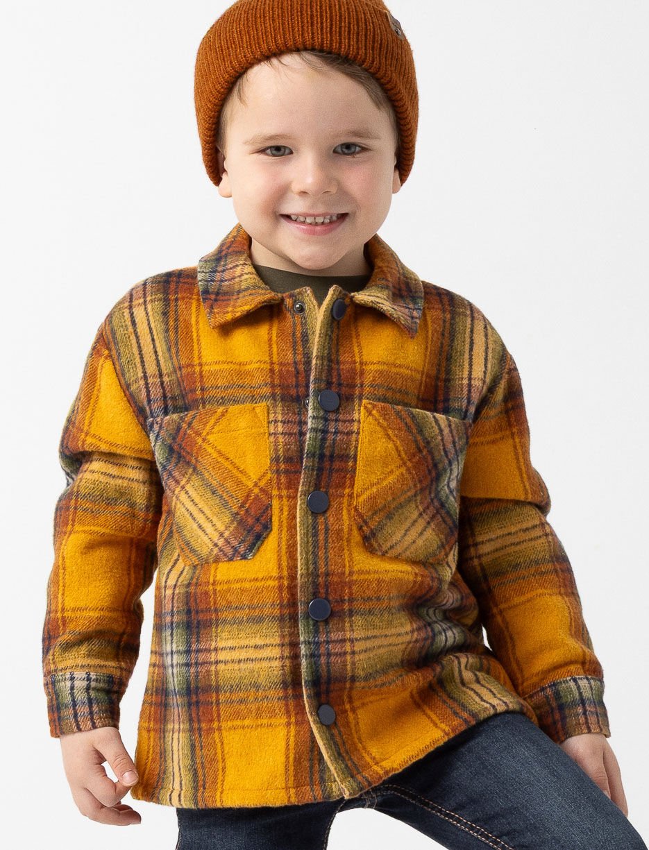 Plaid Sherpa-lined Shacket - Little Boy