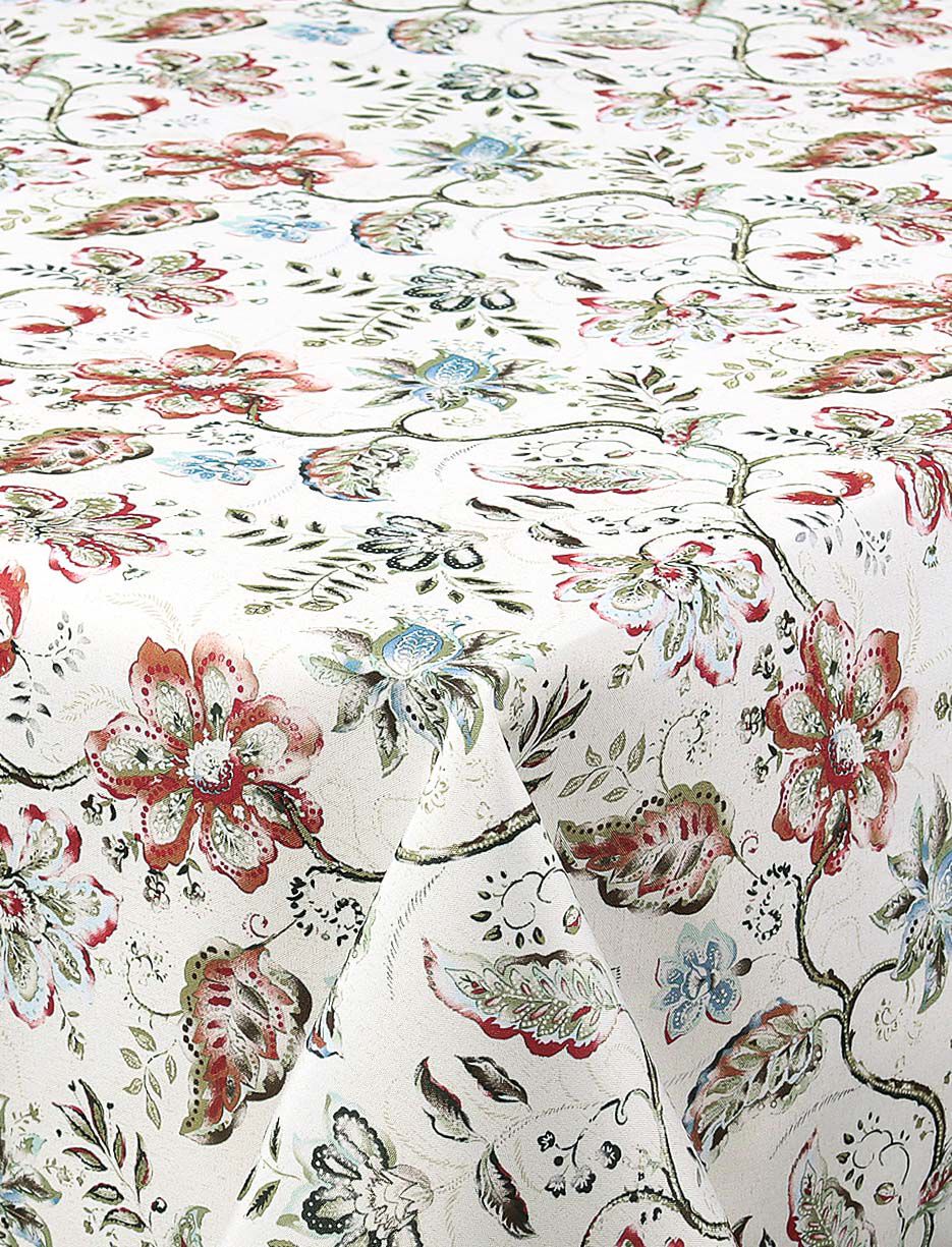 Nappe rectangulaire fleurie anti-taches - 58 x 78 po Nappe rectangulaire fleurie anti-taches - 58 x 78 po