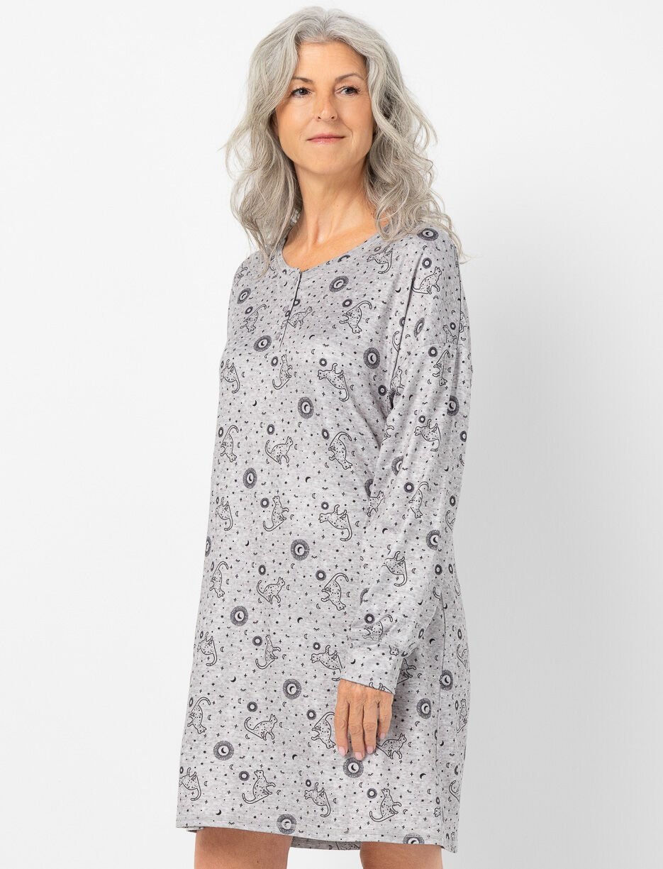 Chemise de nuit imprimée chats