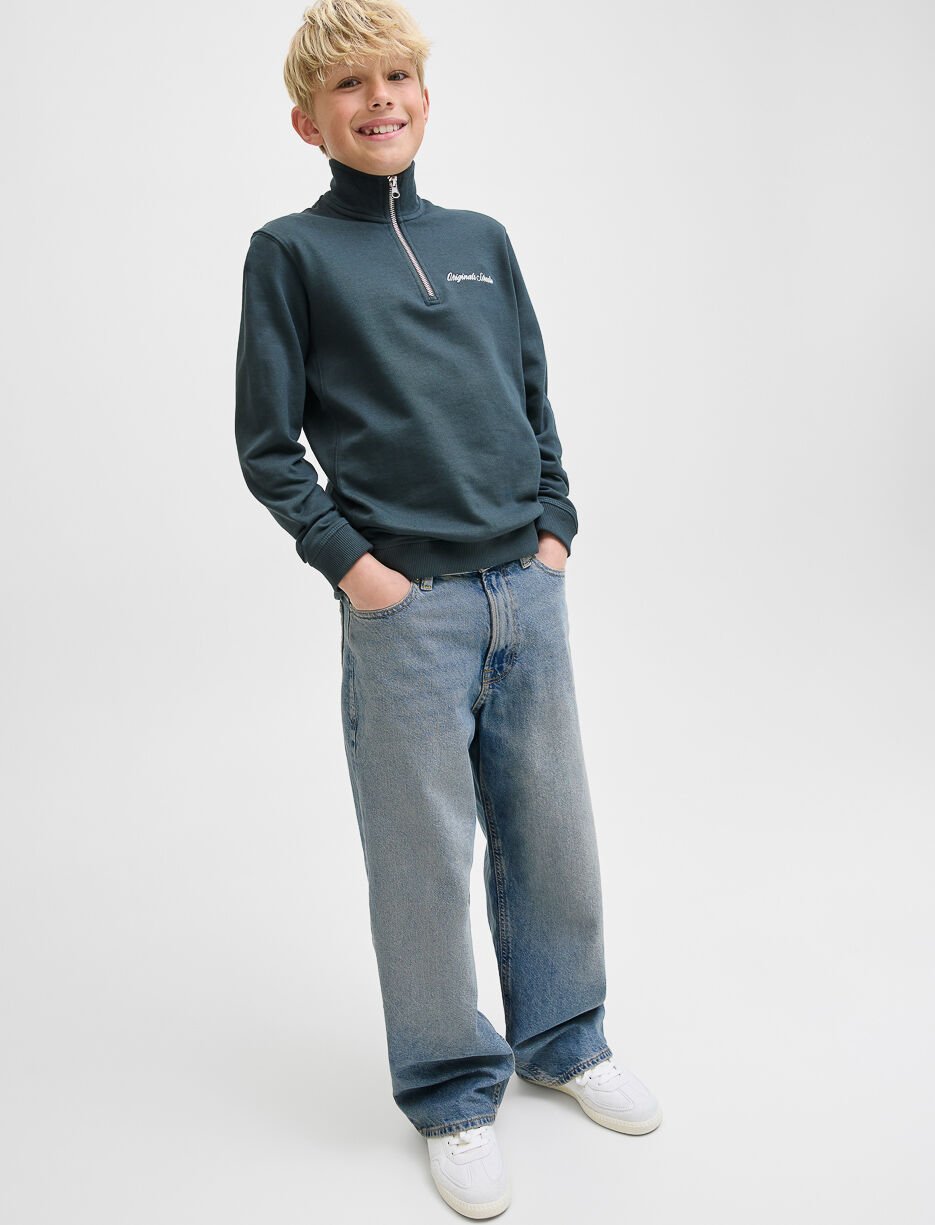 Jean à jambe large délavé