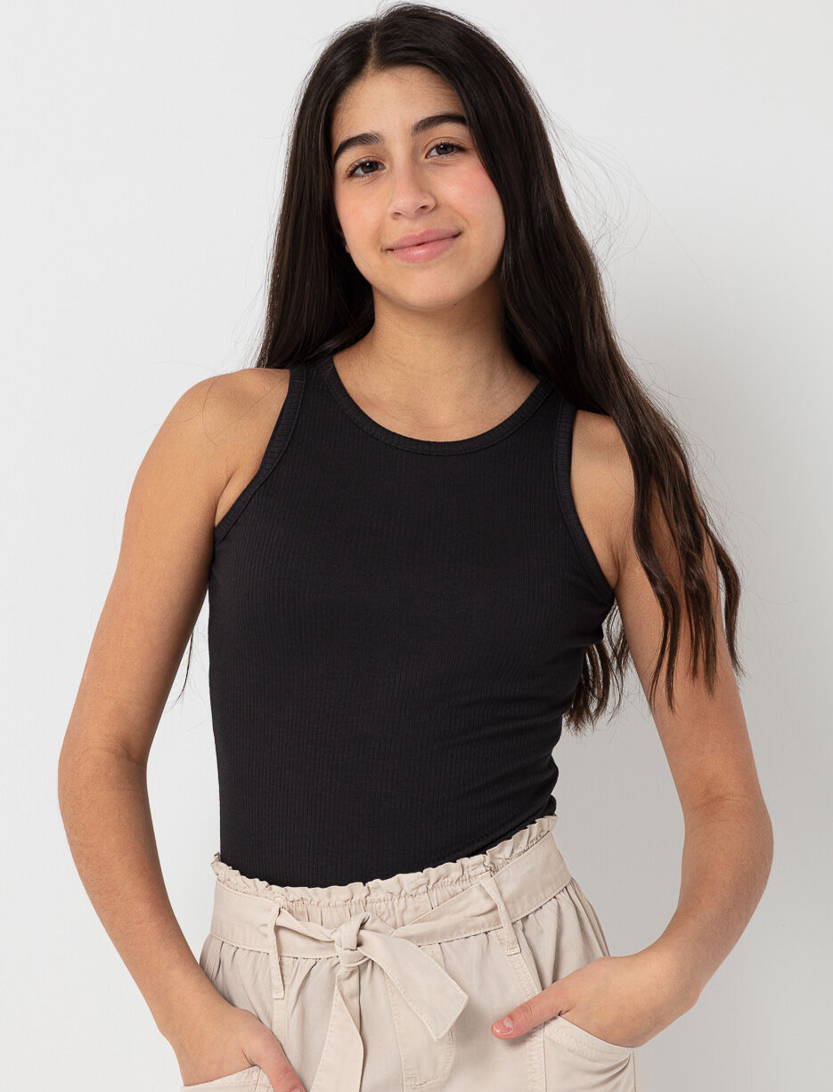 Camisole côtelée unie