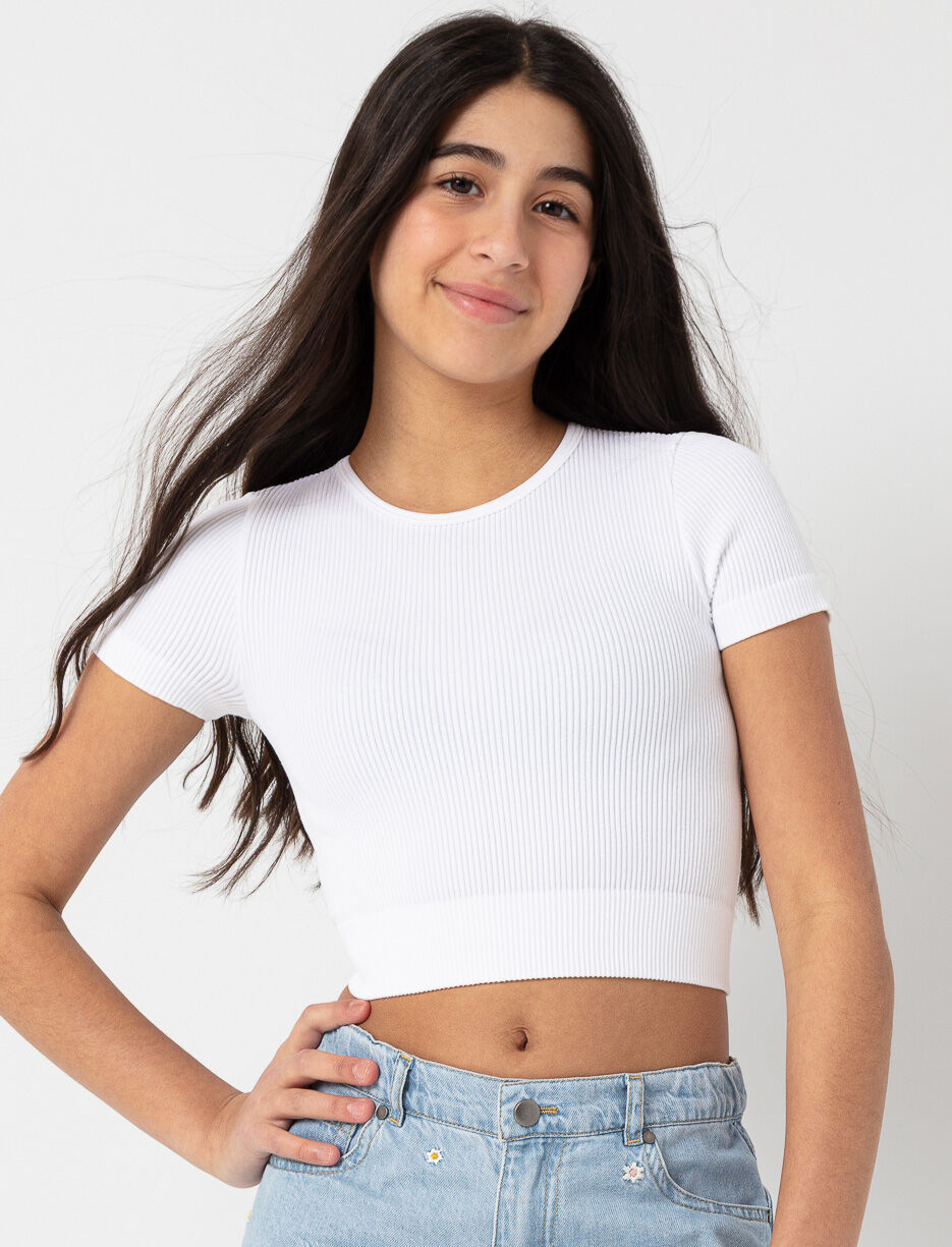 T-shirt court côtelé