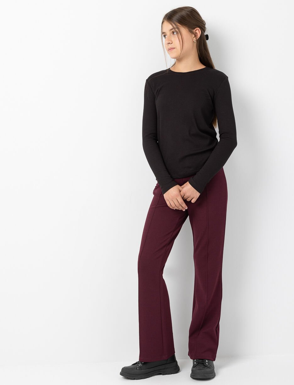 Flared Pants with Elastic Waistband