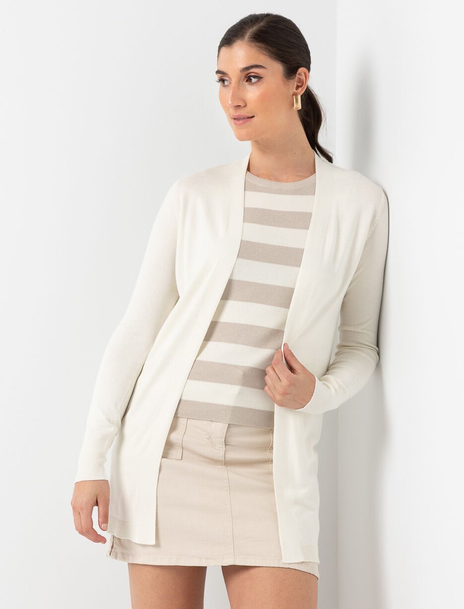 Open-front Long-sleeve Cardigan