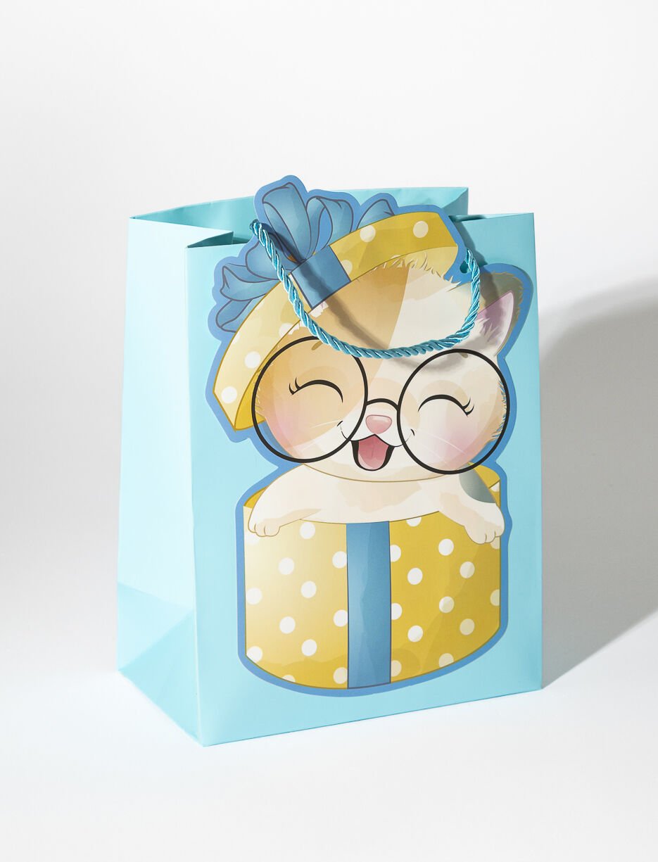 Sac cadeau imprimé chat