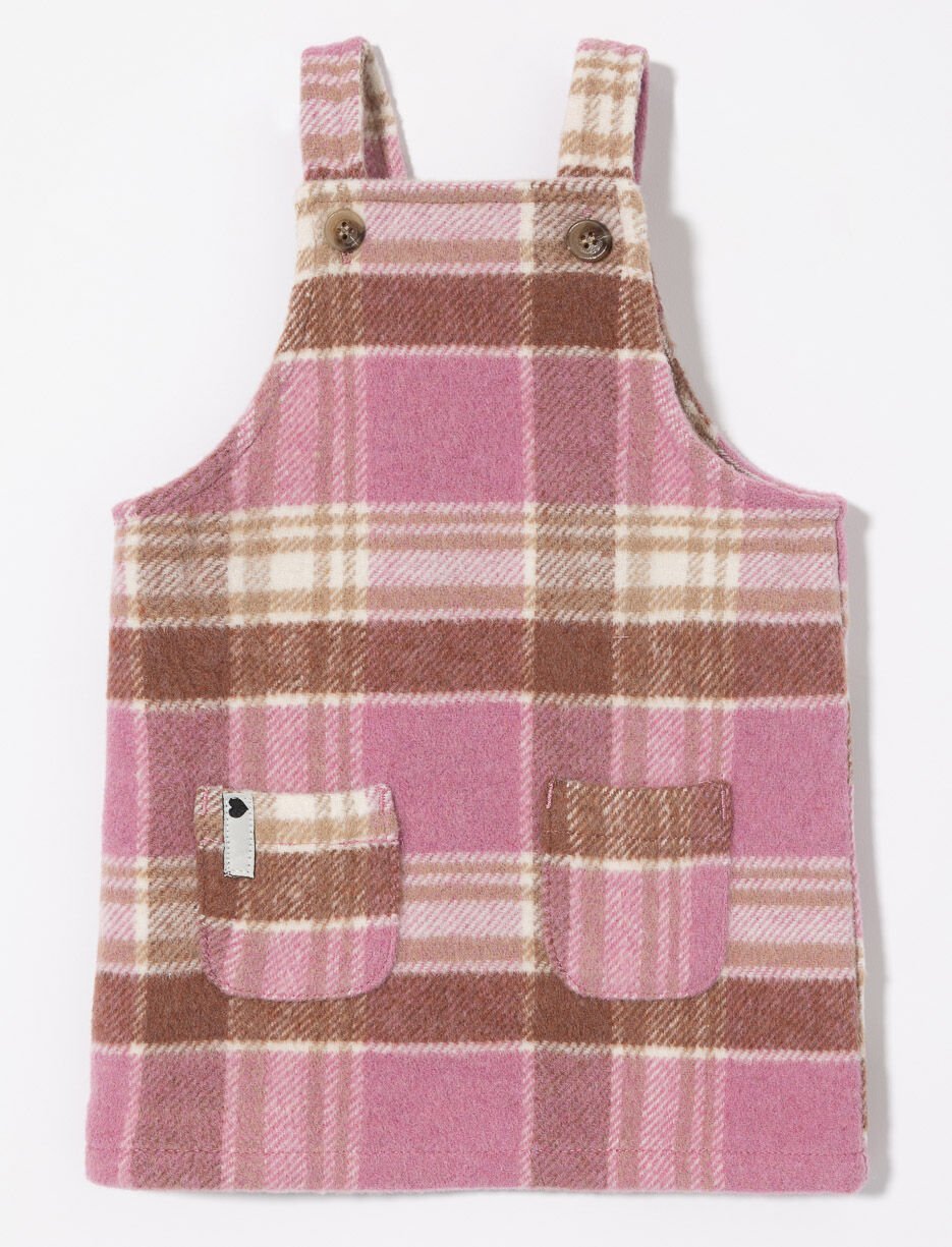 Robe-salopette carreautée - bébé fille