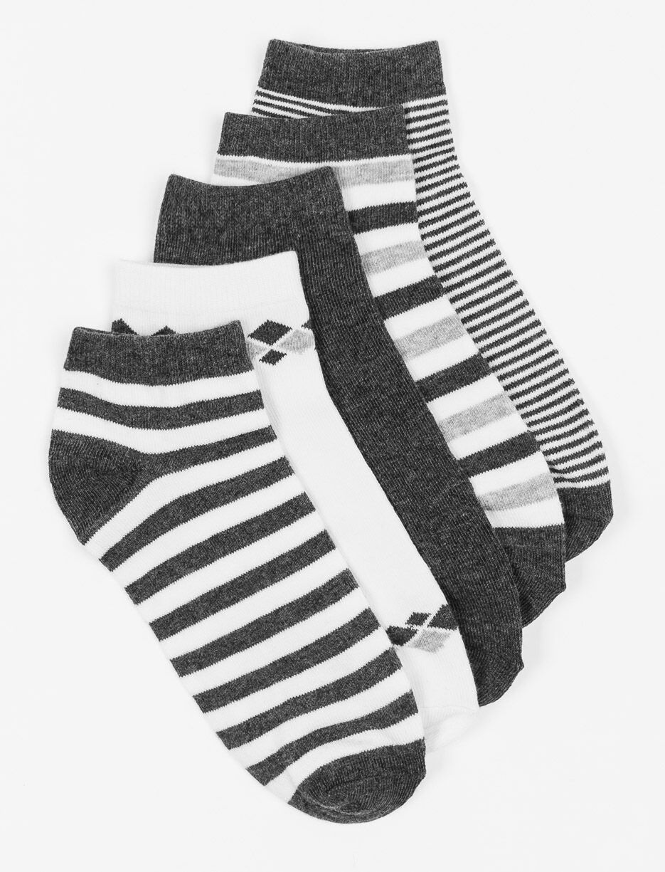 Printed Ankle Socks - Pack of 5