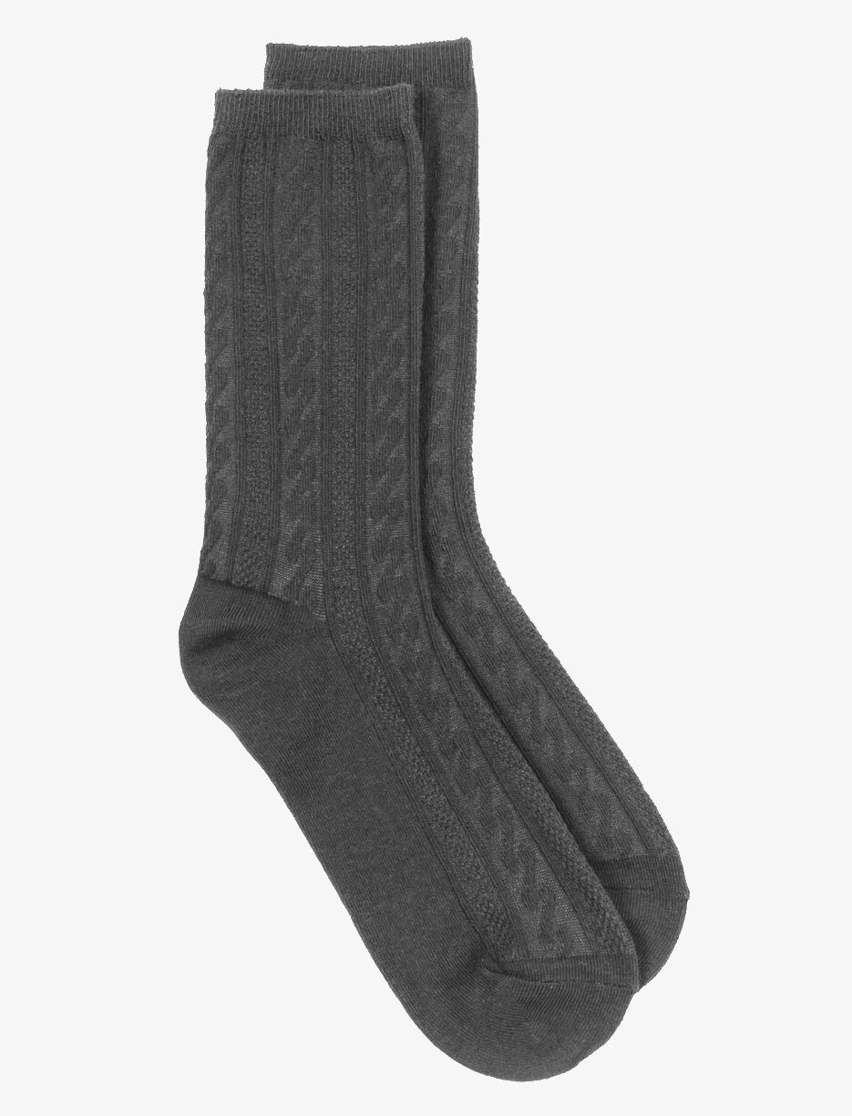 Chaussettes mi-mollet avec d&eacute;tails tress&eacute;s