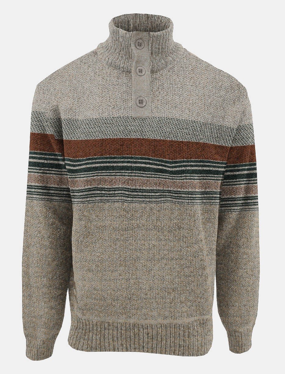 Chandail en tricot à col montant et rayures