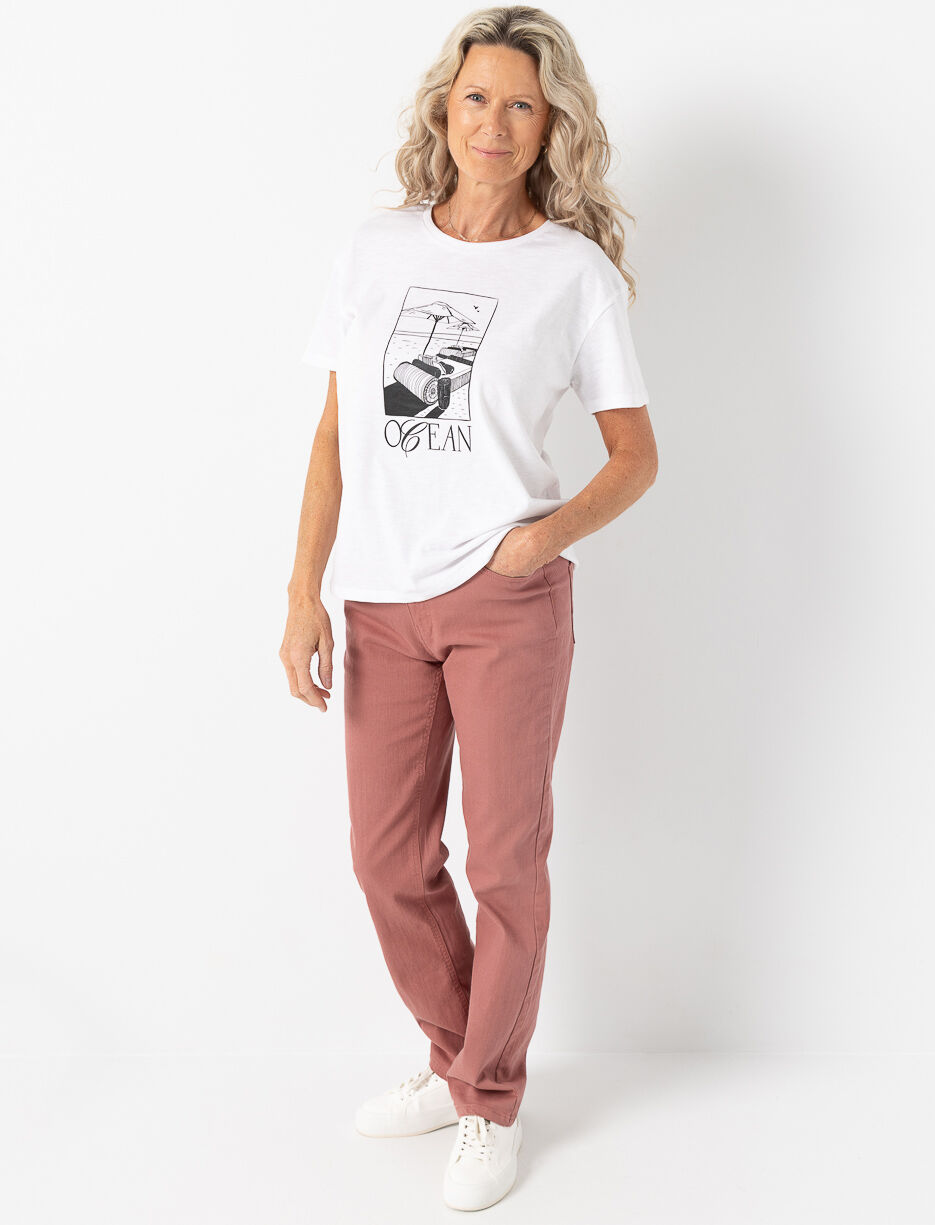 Pantalon jambes droites uni