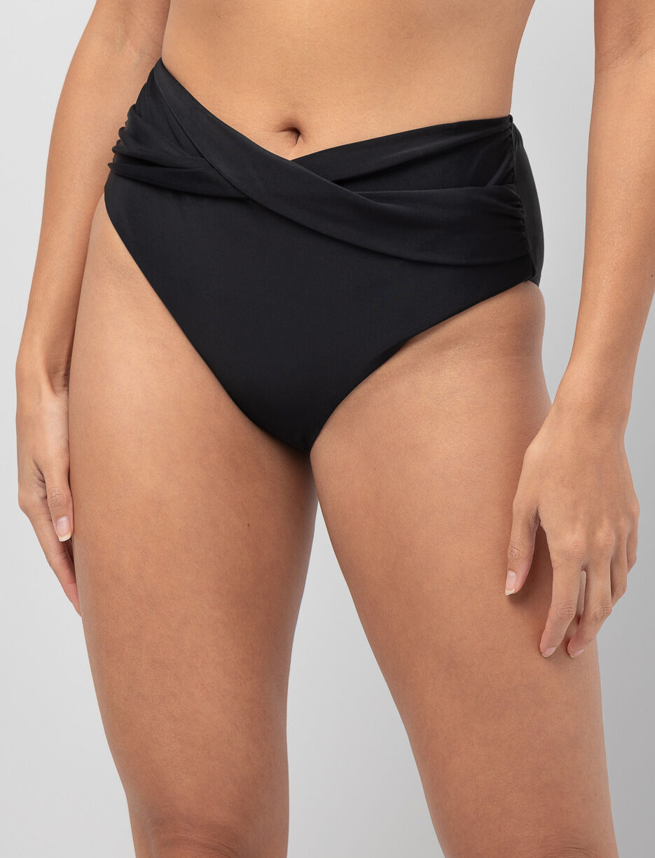 High-waist Cross-front Bikini Bottom