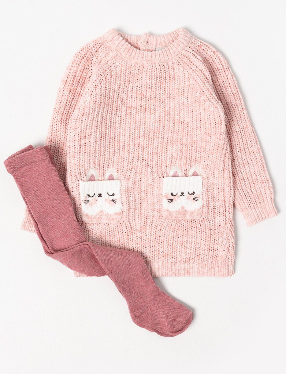 Robe en tricot avec collants - petite fille Robe en tricot avec collants - petite fille