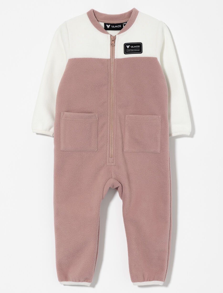 Fleece Romper with Pockets - Baby Girl