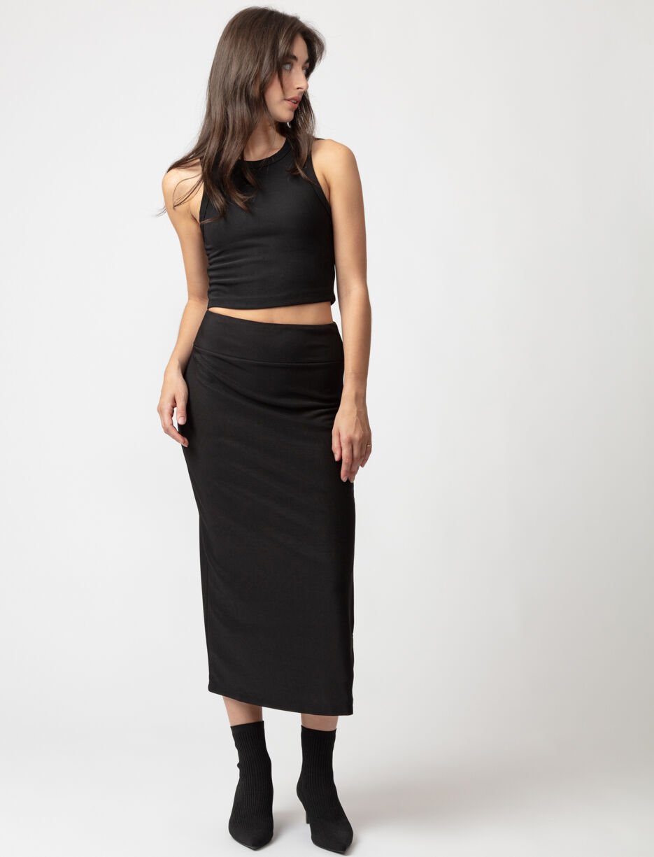 Jupe mi-longue à fente