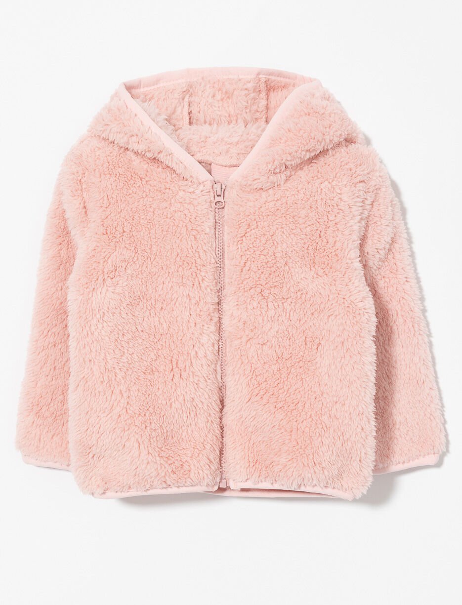 Veste zippée en peluche avec oreilles