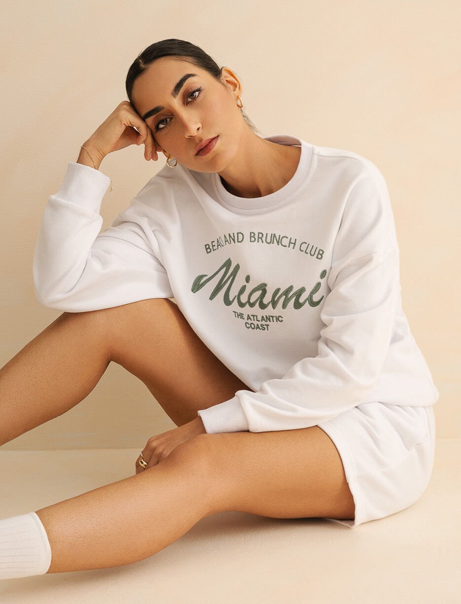 Solid Embroidered Sweater