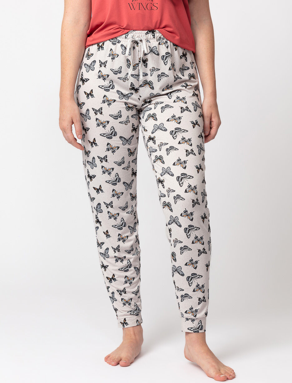 Pantalon de pyjama motifs de papillons