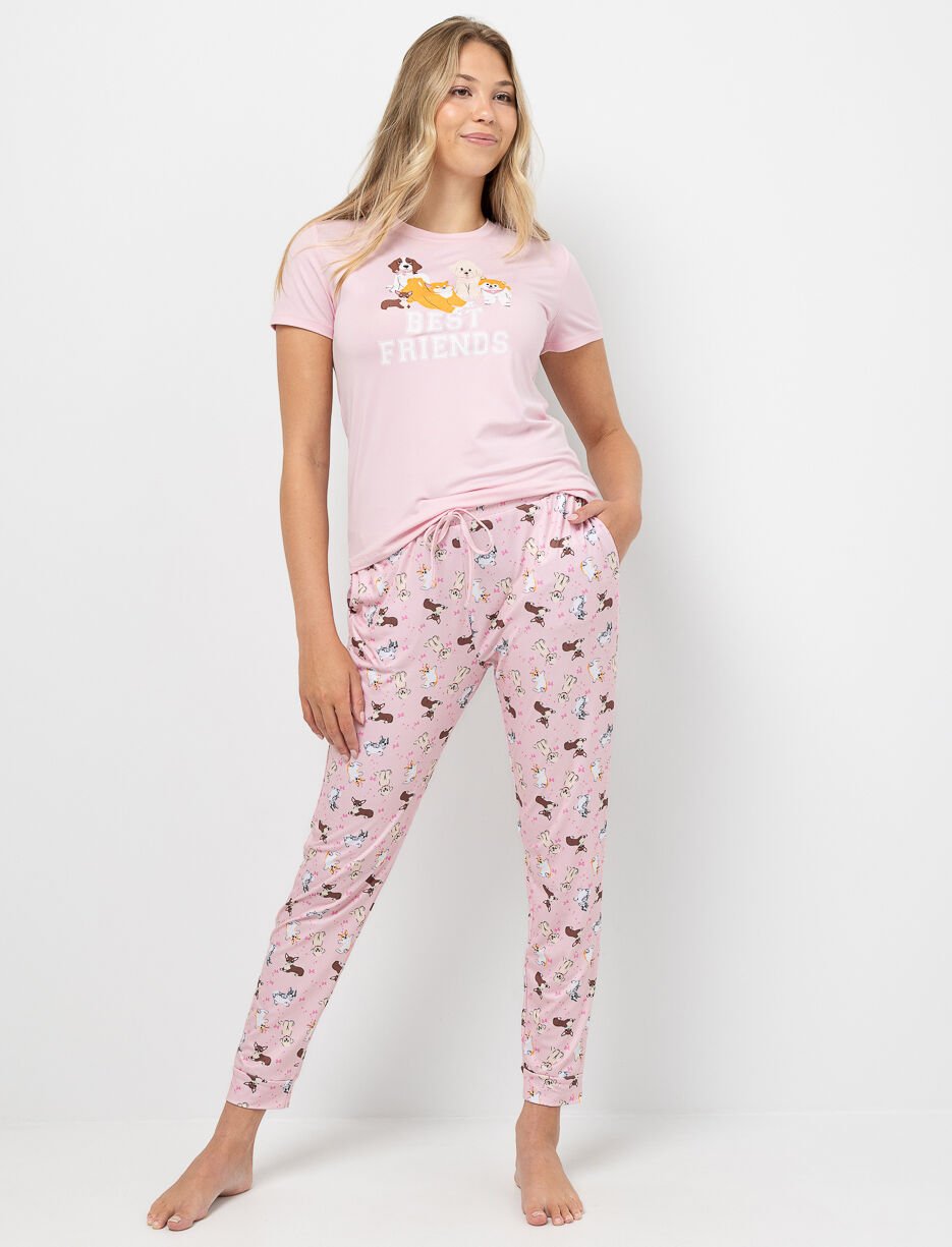 Pantalon de pyjama imprimé à taille élastique