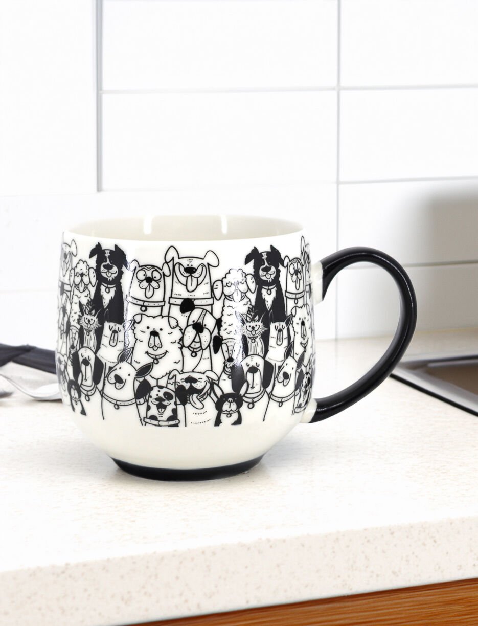 Tasse chiens en porcelaine fine