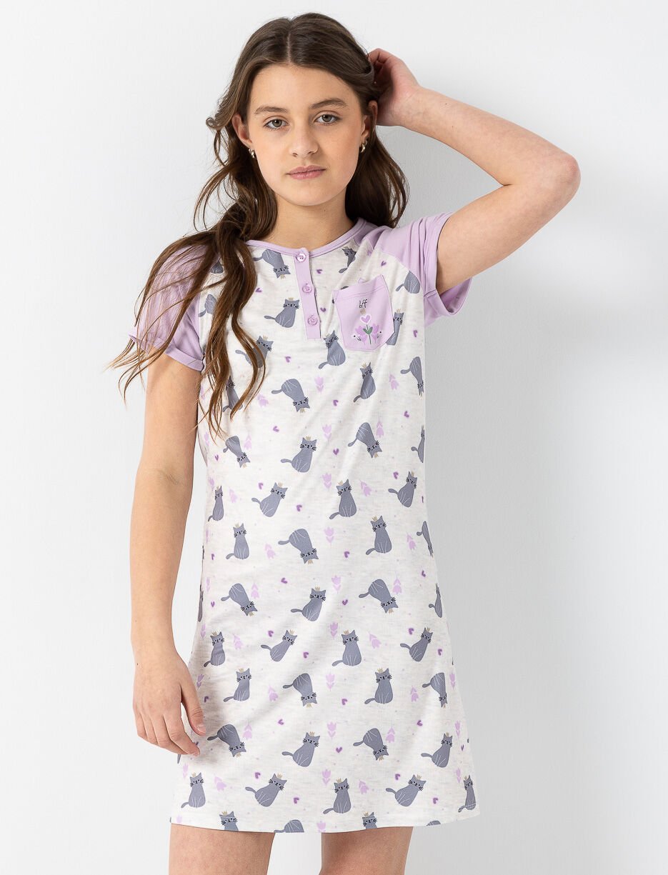 Cat Print Sleepshirt