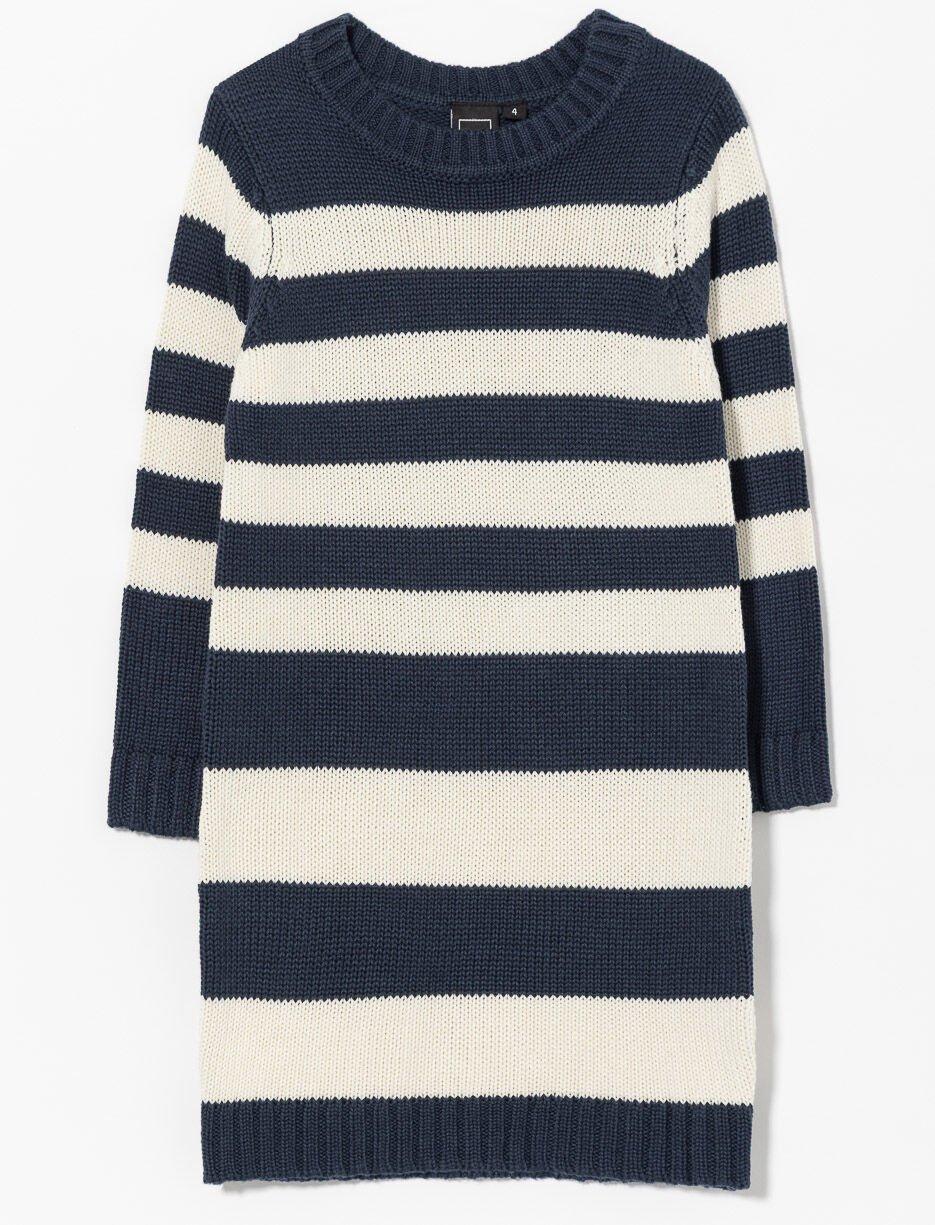 Robe en tricot à rayures - petite fille