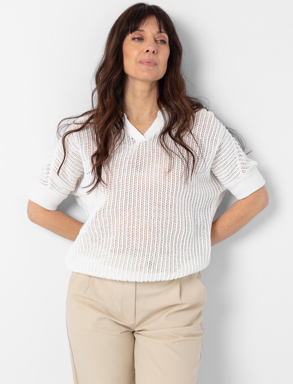 Chandail filet col en V