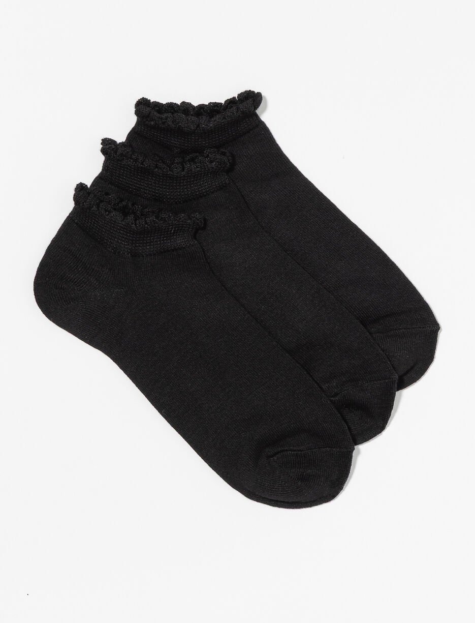 Chausettes à la cheville bordure frisons - paquet de 3