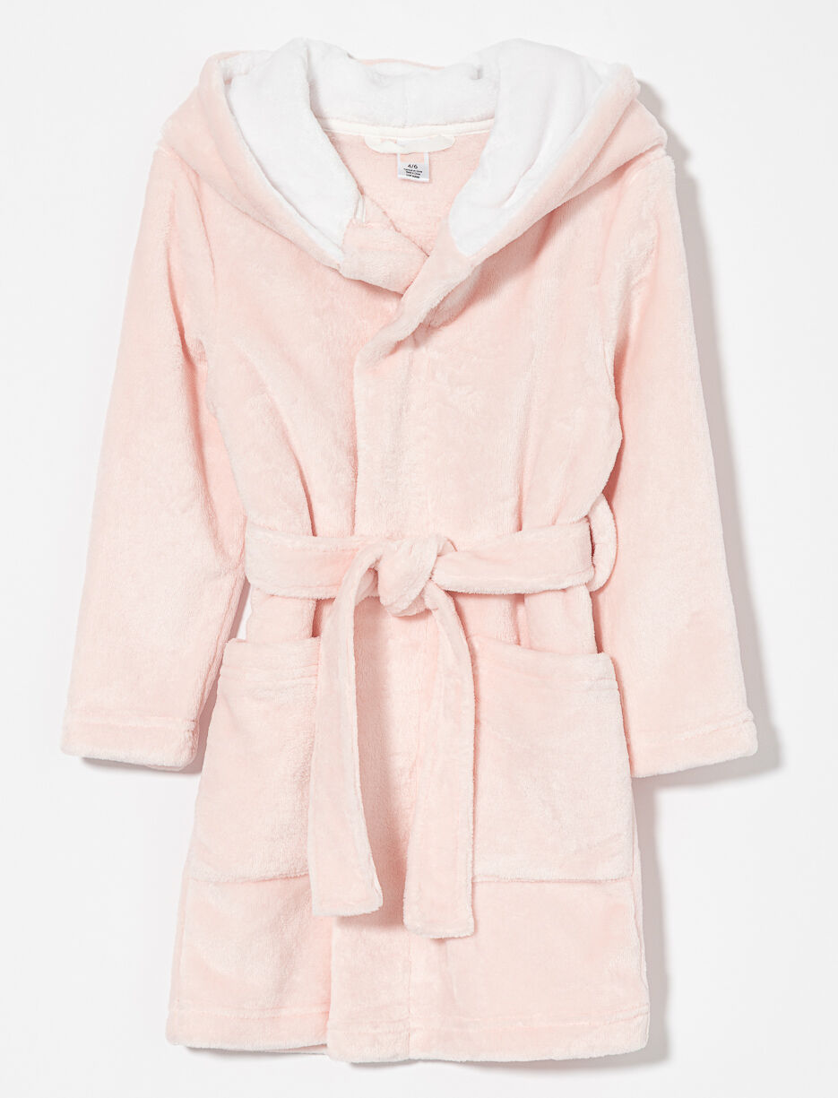 Robe de chambre en peluche avec oreilles de chat - petite fille