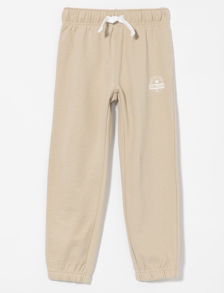 Pantalon ouaté imprimé à taille élastique - petite fille