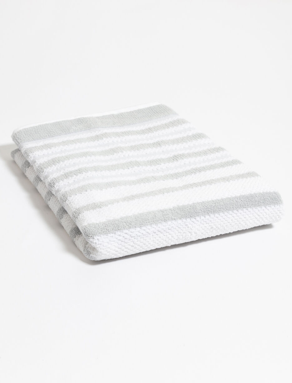 Drap de bain à rayures texturées