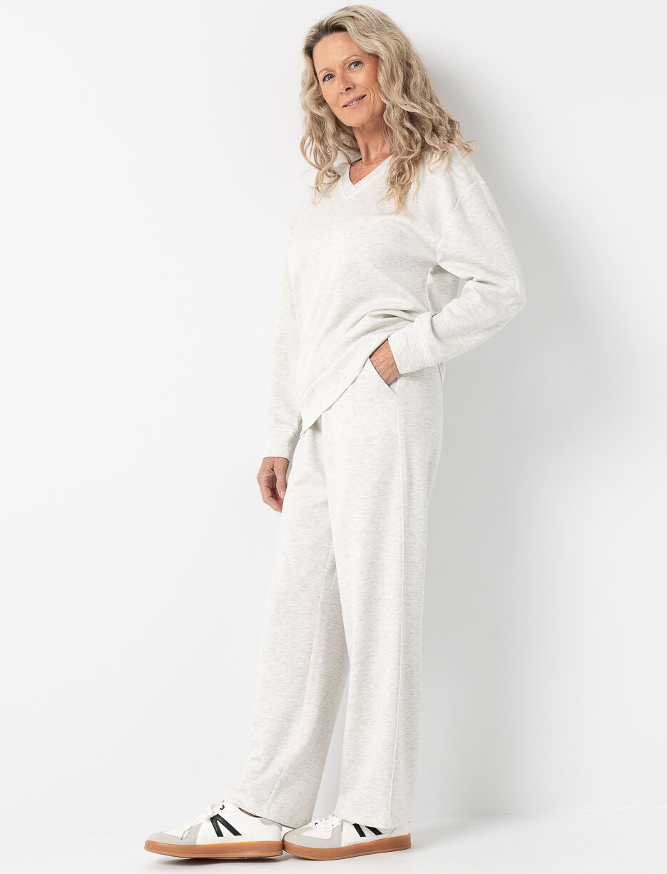 Pantalon jambes droites avec ligne contrastante