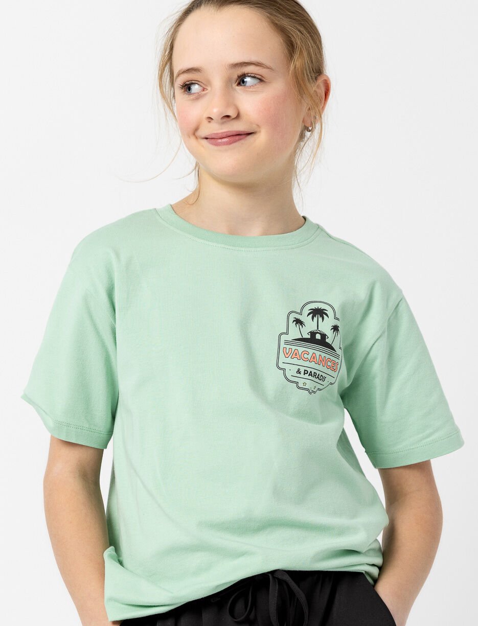 T-shirt imprim&eacute; &agrave; col rond