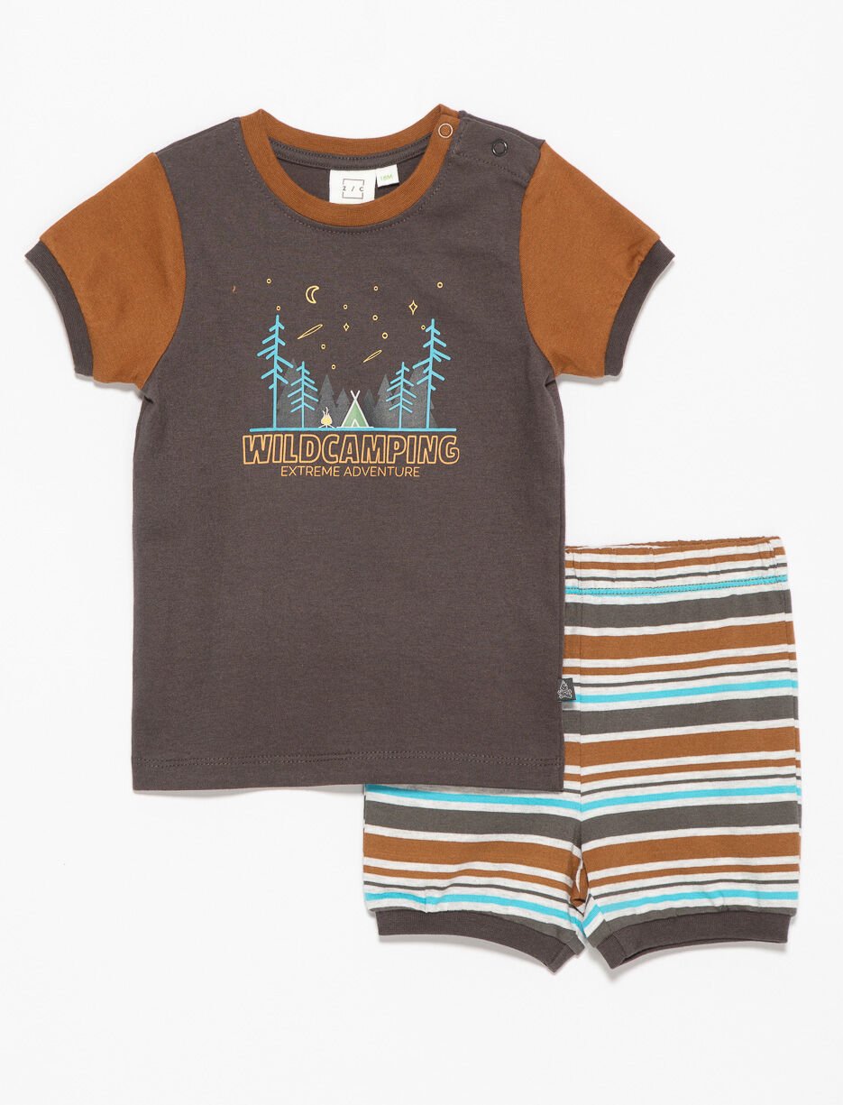 Pyjama 2 pièces imprimé en coton bio