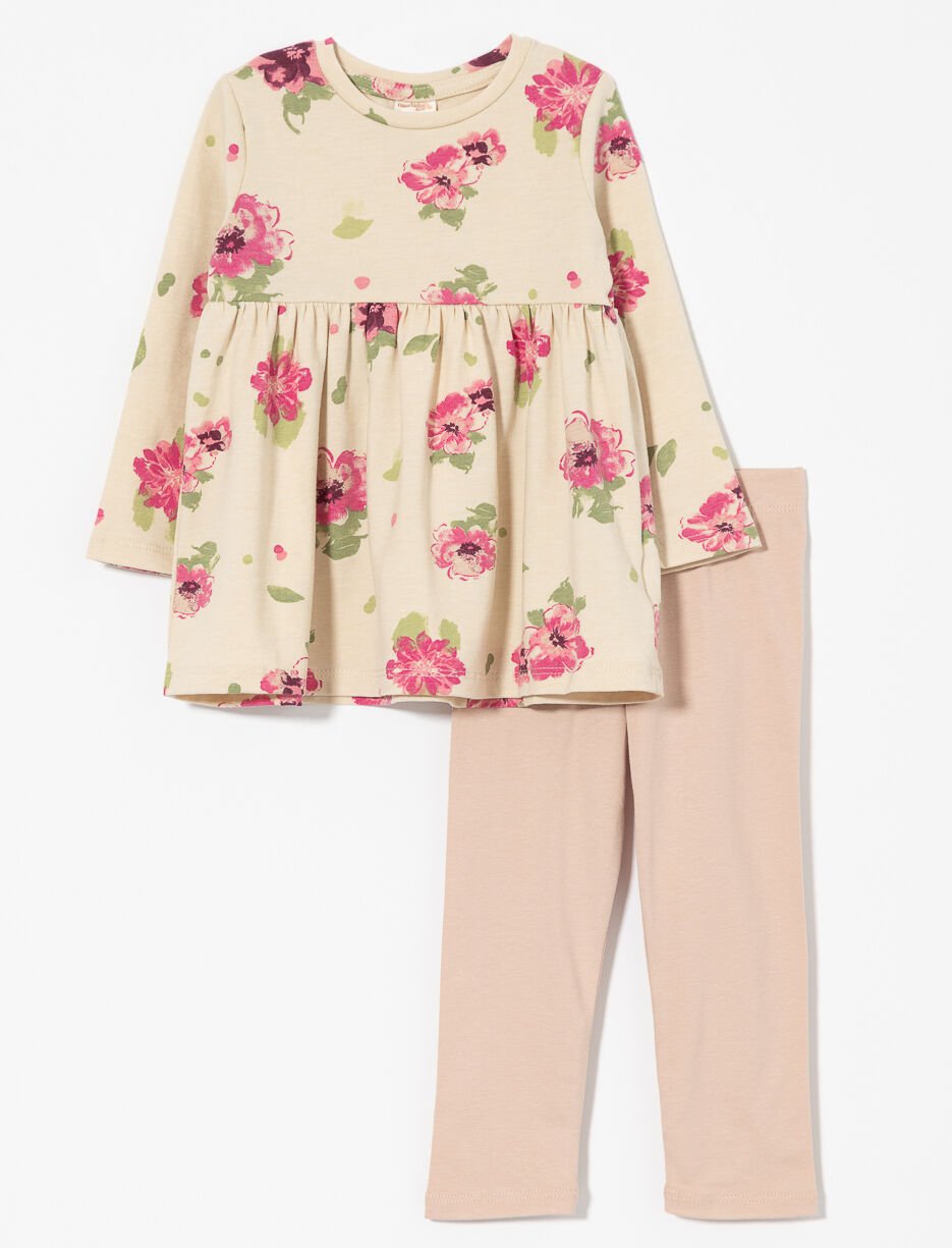 2-Piece Printed Tunic and Solid Legging Set