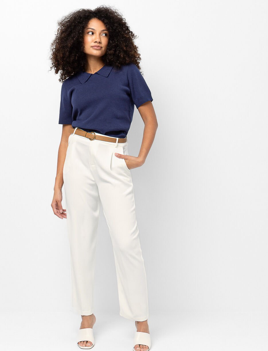 Pantalon jambe droite avec ceinture