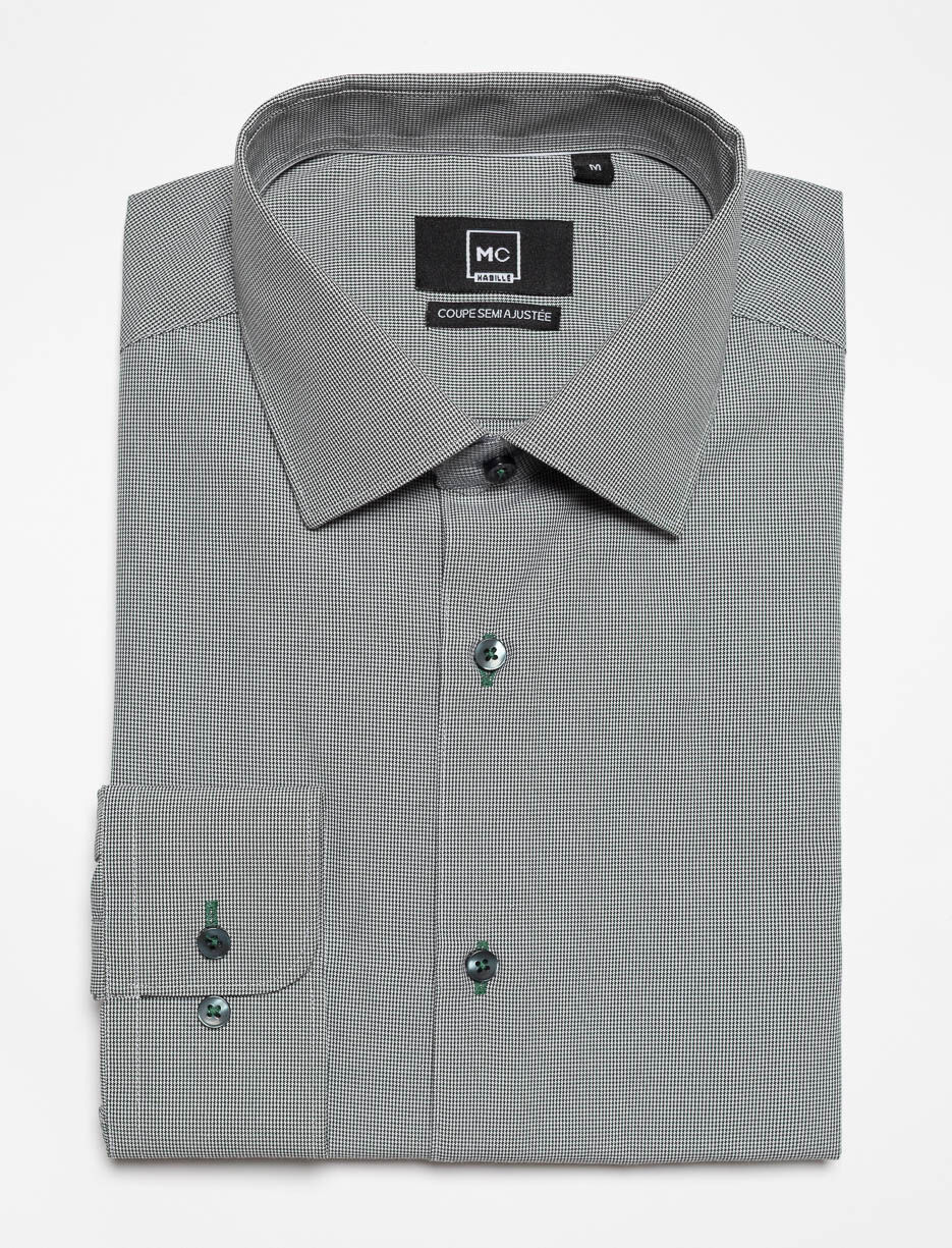 Chemise habillée à motif semi-ajustée