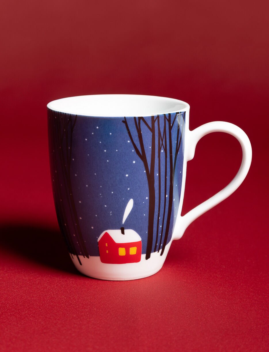 Tasse imprimée festive en porcelaine