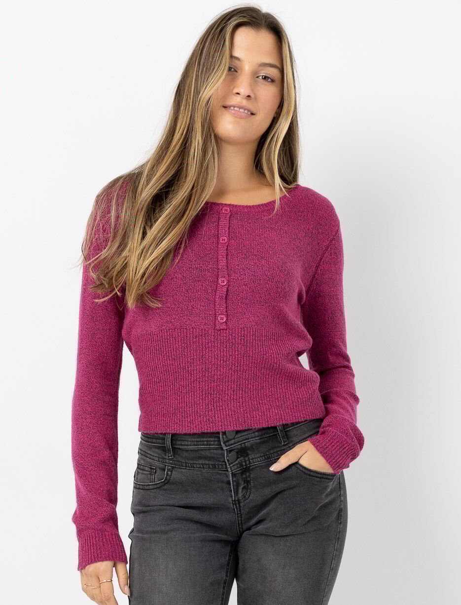 Chandail en tricot &agrave; boutons