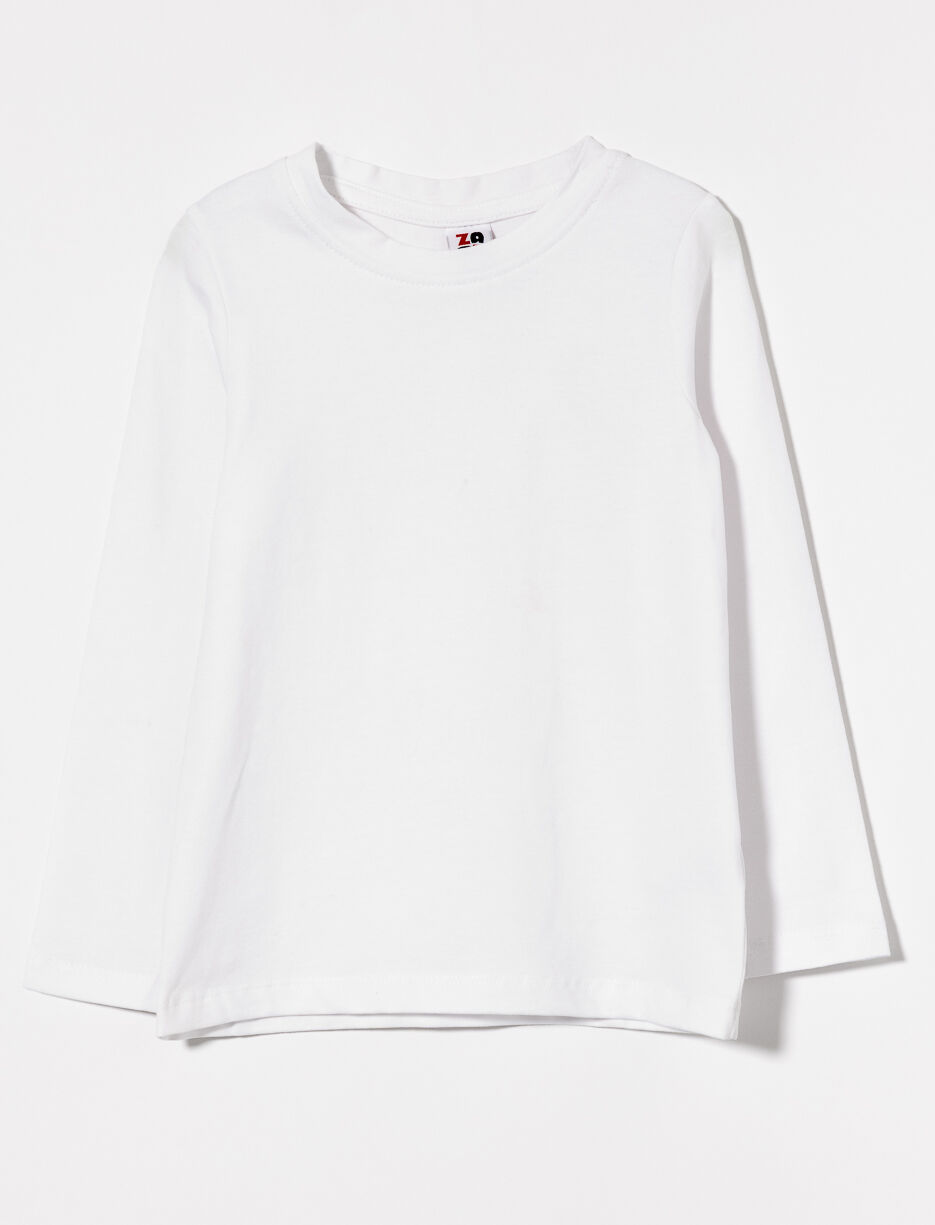 T-shirt uni à manches longues - petite fille