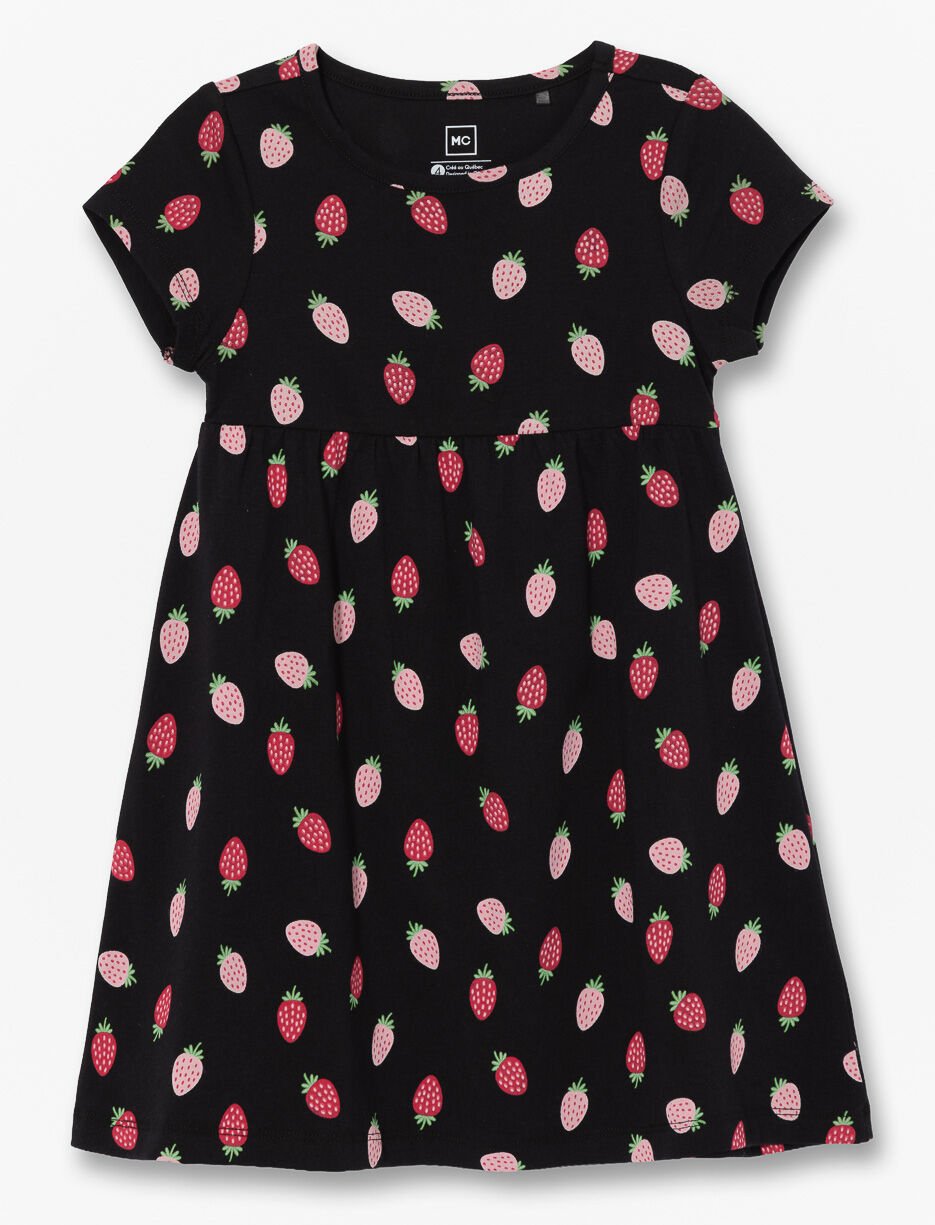 Printed Fitted and Flared Dress - Little Girl