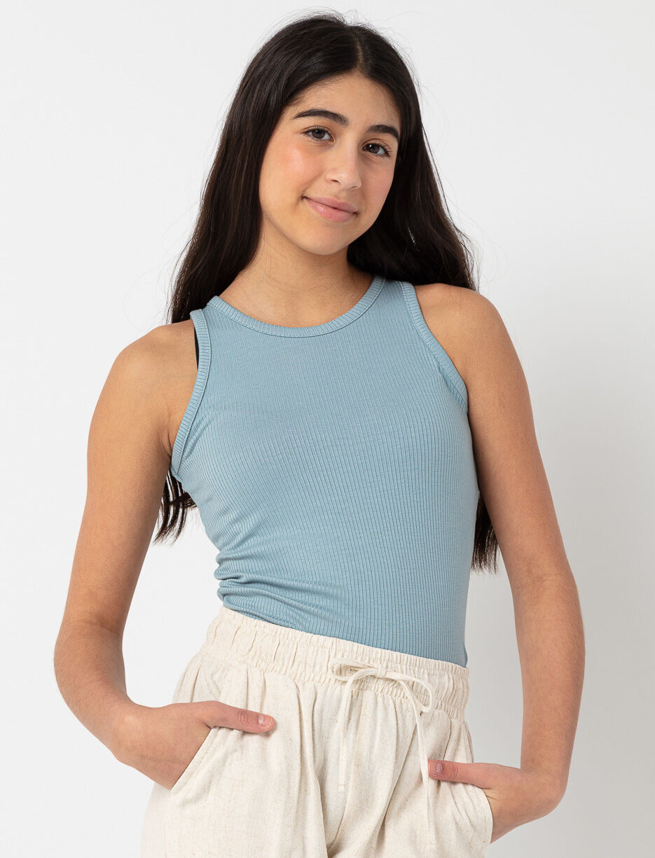Camisole côtelée unie