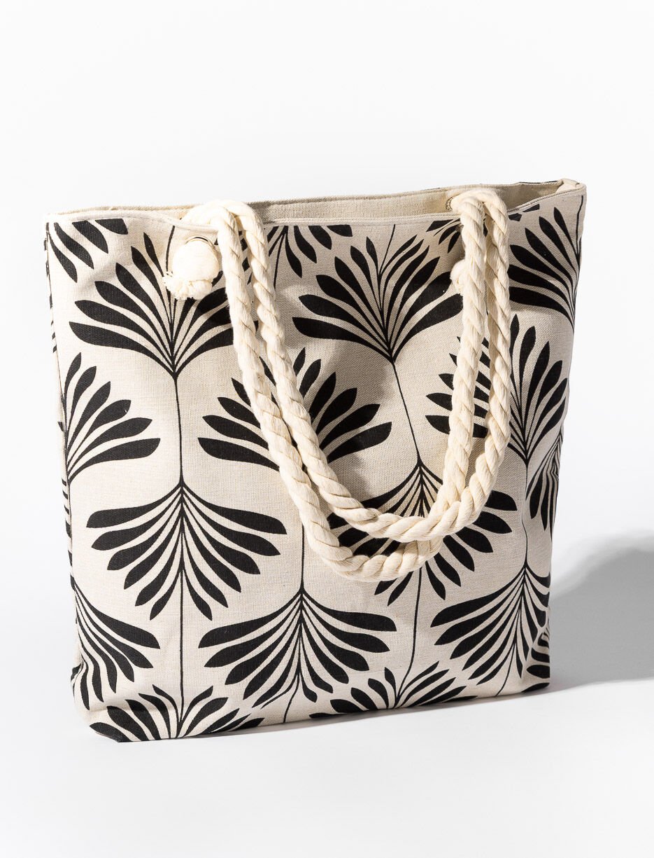 Sac fourre-tout imprim&eacute; &agrave; cordes