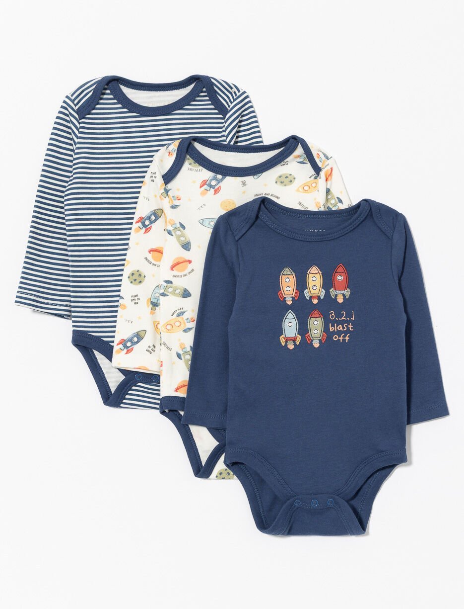 Printed Bodysuits - Pack of 3