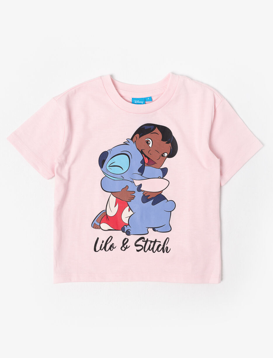 Printed Crew-neck T-shirt - Lilo and Stitch