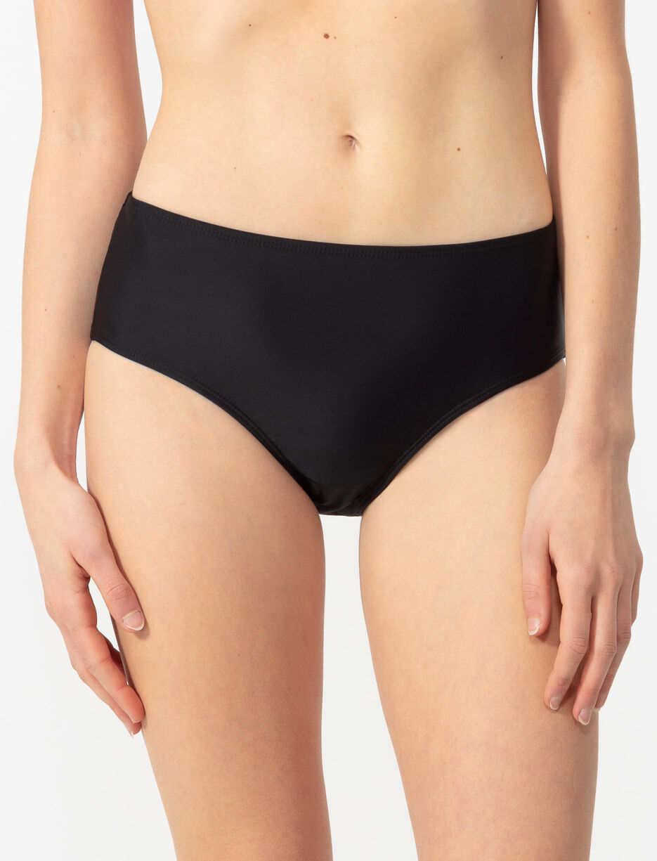 Bas de bikini taille haute uni