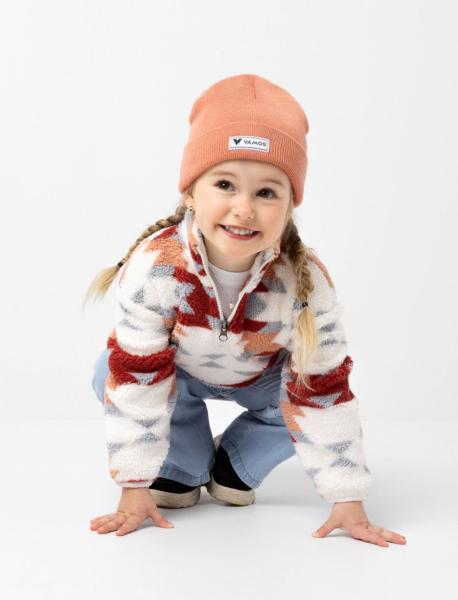 Half-zip Aztec Print Sherpa Pullover - Little Girl
