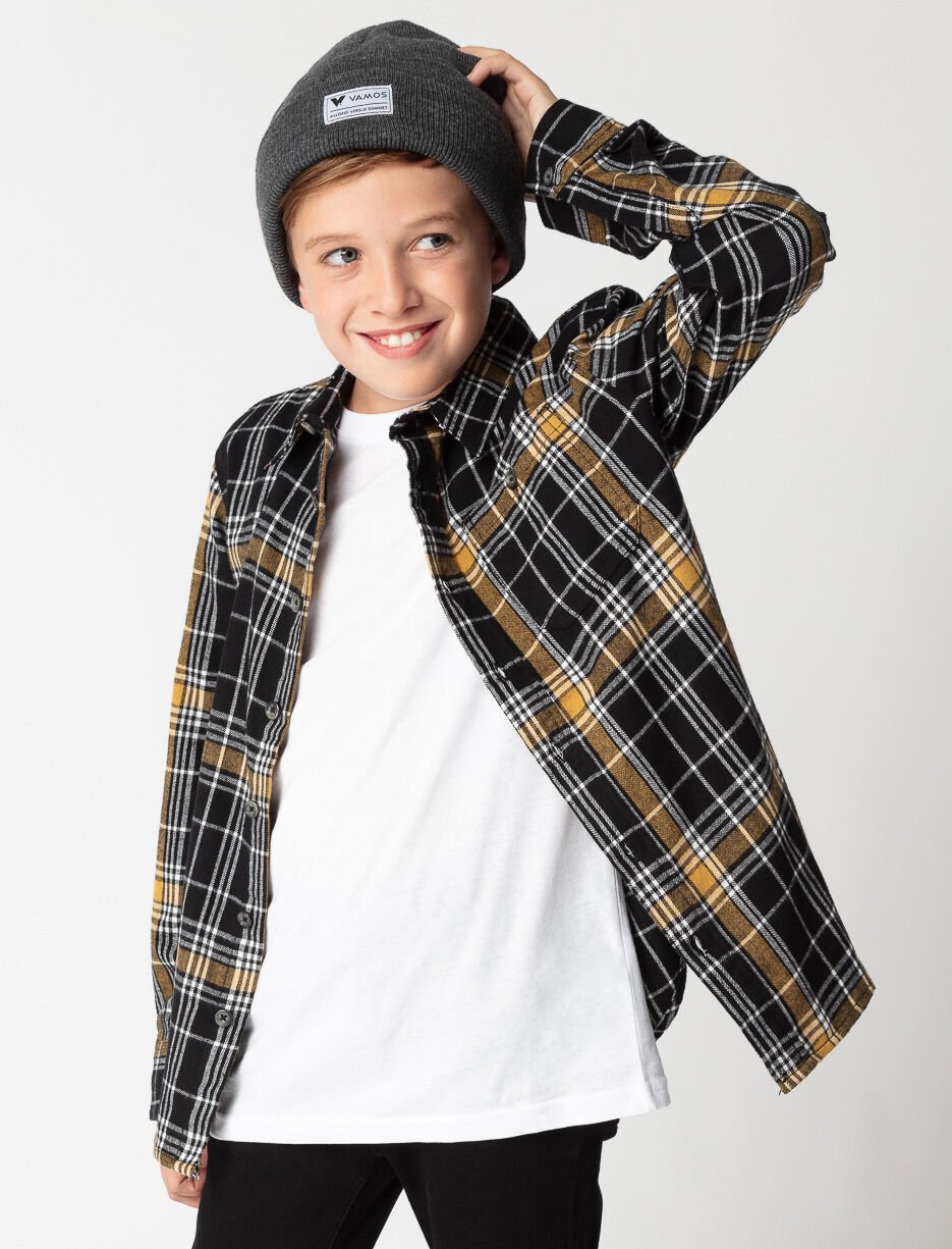 Chemise en flanelle &agrave; carreaux