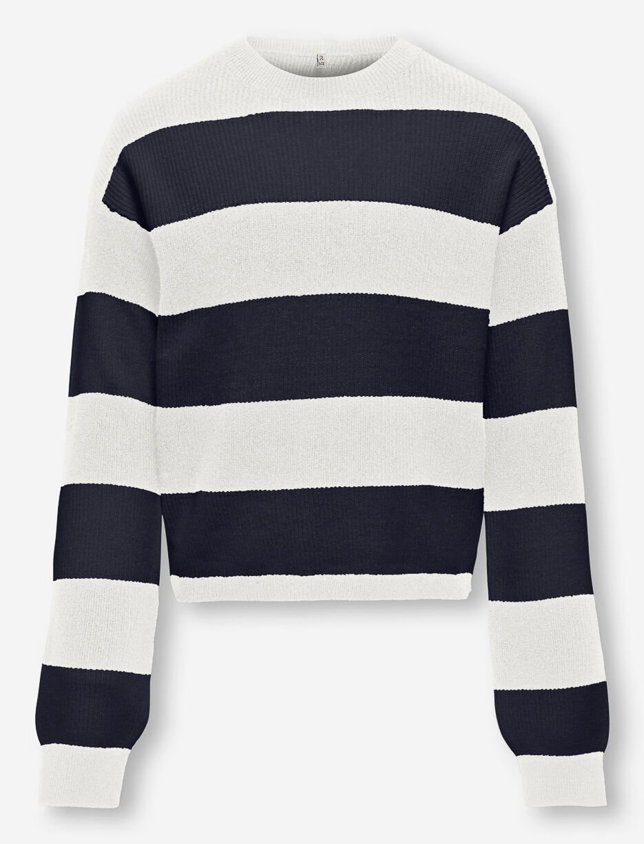Chandail en tricot rayé à col montant